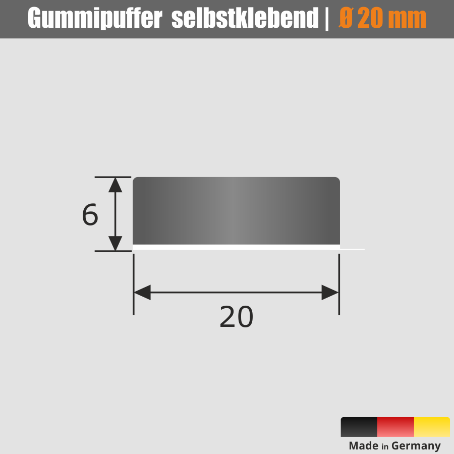 Türgummi Ersatzgummi für Türstopper schwarz weiss 20mm