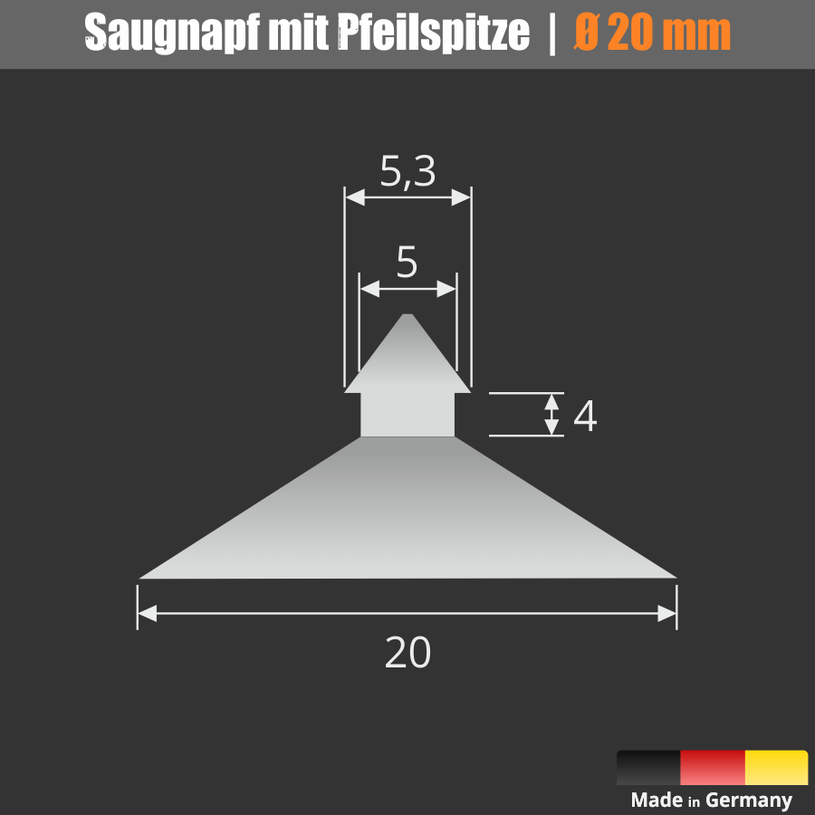 Saugnapf mit Pfeilspitze