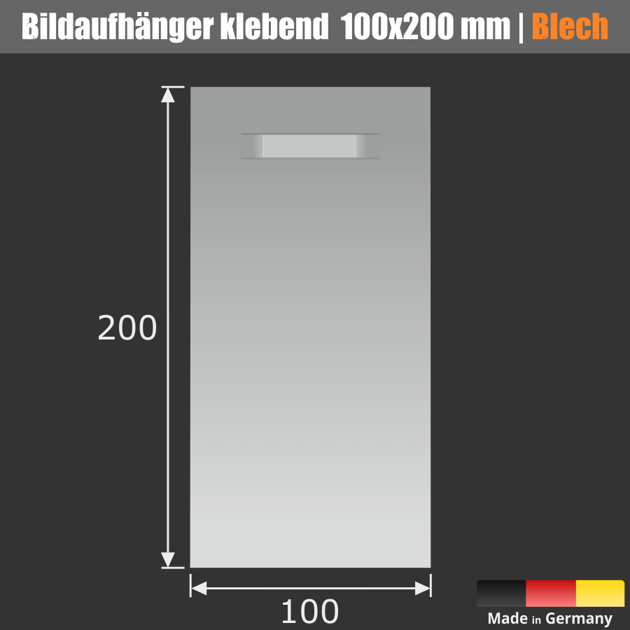 Bildaufhänger selbstklebend 100x200mm bis 12kg Spiegel Bilder Haken  Spiegelblech