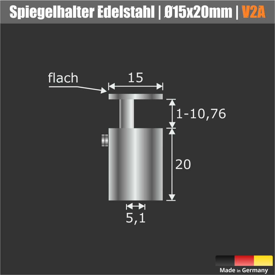 Spiegelhalter Glasklemme