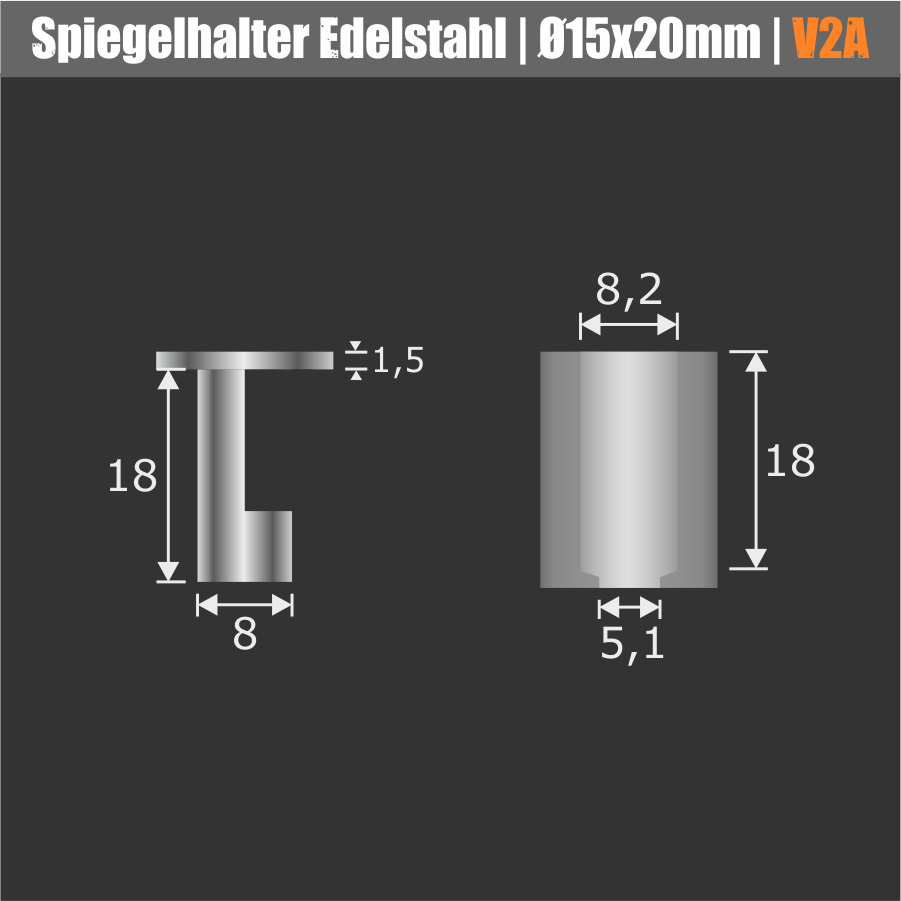 Spiegelhalter Glasklemme