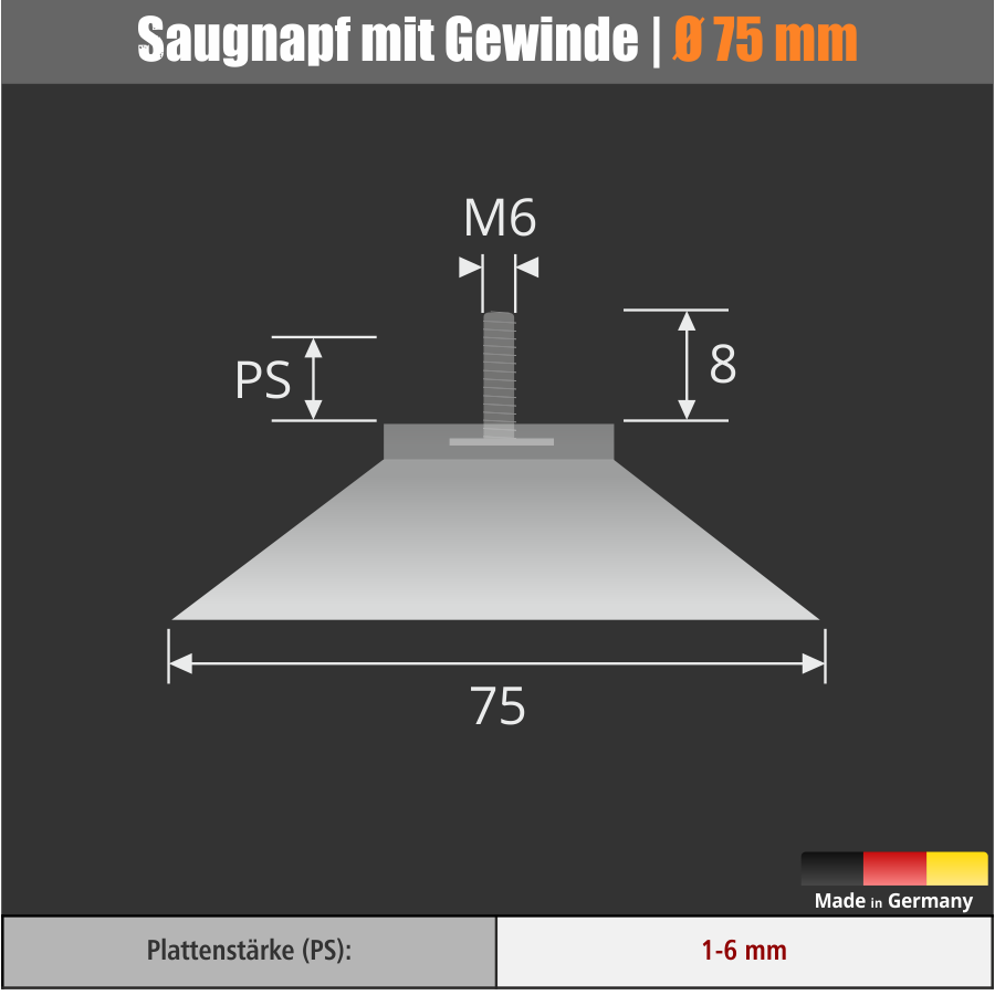 Saugnäpfe Ø 75 mm Sauger Saugnäpfe Ø 75 mm Sauger