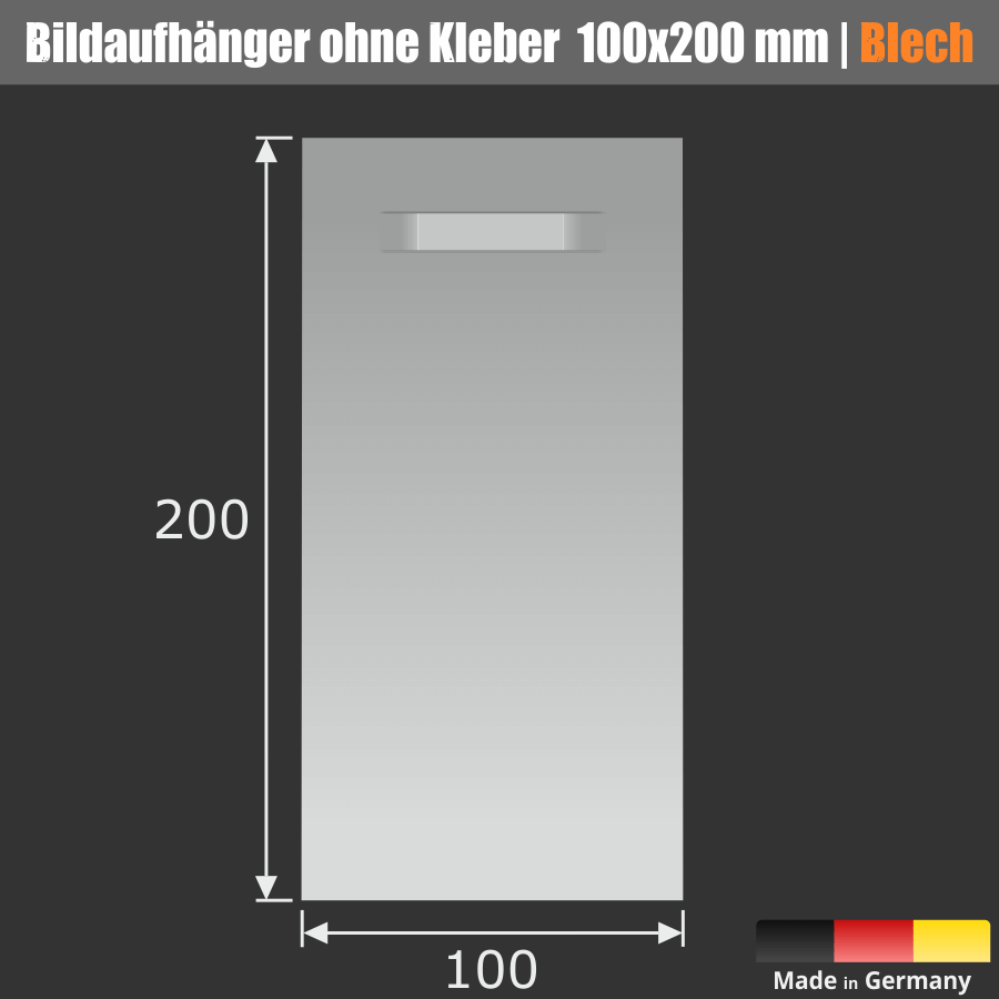Bildaufhänger | Spiegelblech | 100x200 mm | 1 mm - ohne Kleber Bildaufhänger | Spiegelblech | 100x200 mm | 1 mm - ohne Kleber