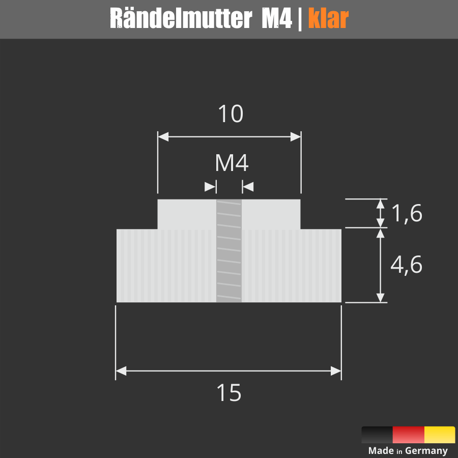 Rändelmutter M4 klar