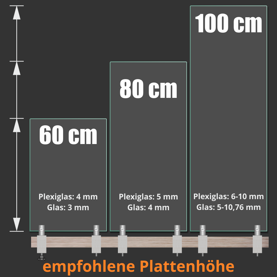 Tischklemme Spuckschutz Plexiglas Edelstahl K:1-50mm+Halter 3-10mm | Schreibtischklemme