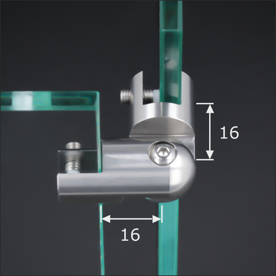 Eckverbinder 90° Edelstahl Spuckschutz Glashalter Platten PS: 2-10 mm Gelenk-Verbinder Scharnier