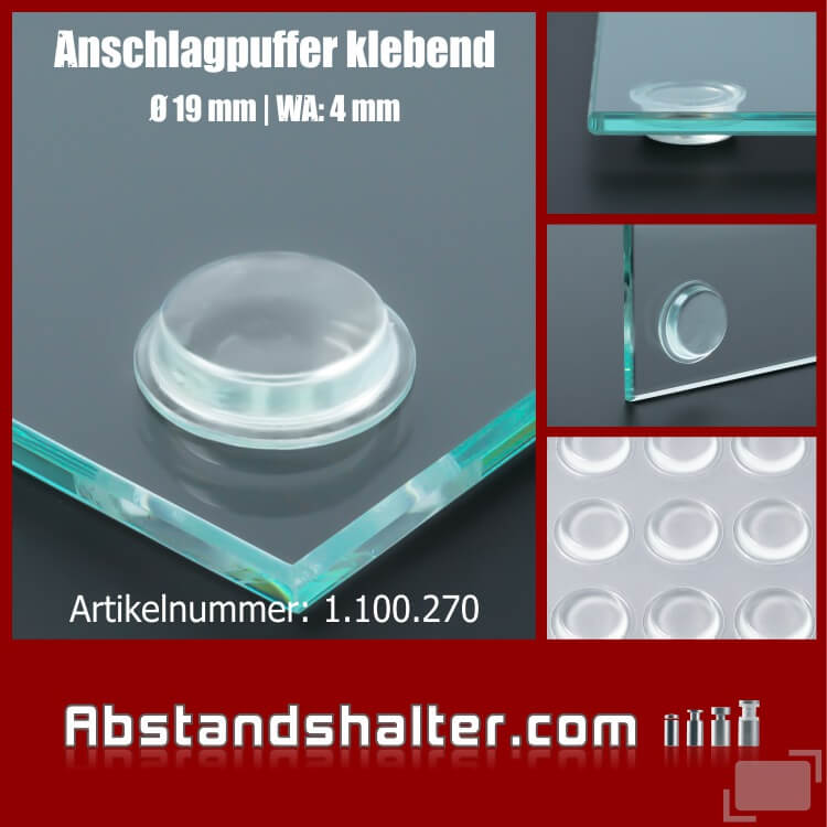 Transparente Anschlagpuffer mit 19 mm Durchmesser kaufen