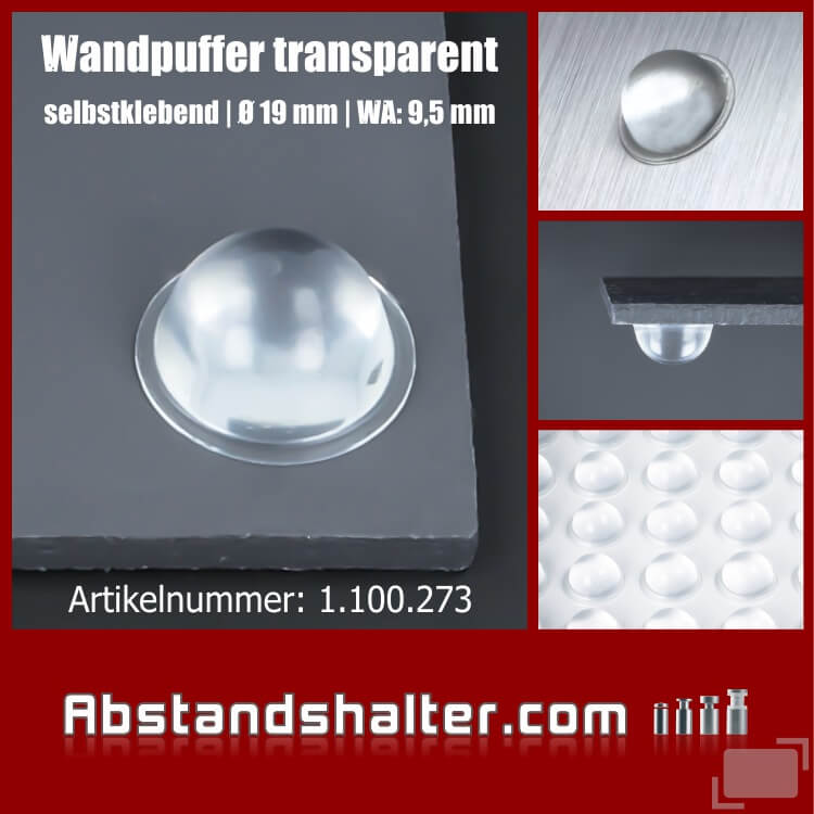 12 Stück Klebbarer Türstopper, Türstopper Silikon Gummi Türstopper Türschutz  Rund Transparenter Wandprotektor, 4,7 cm