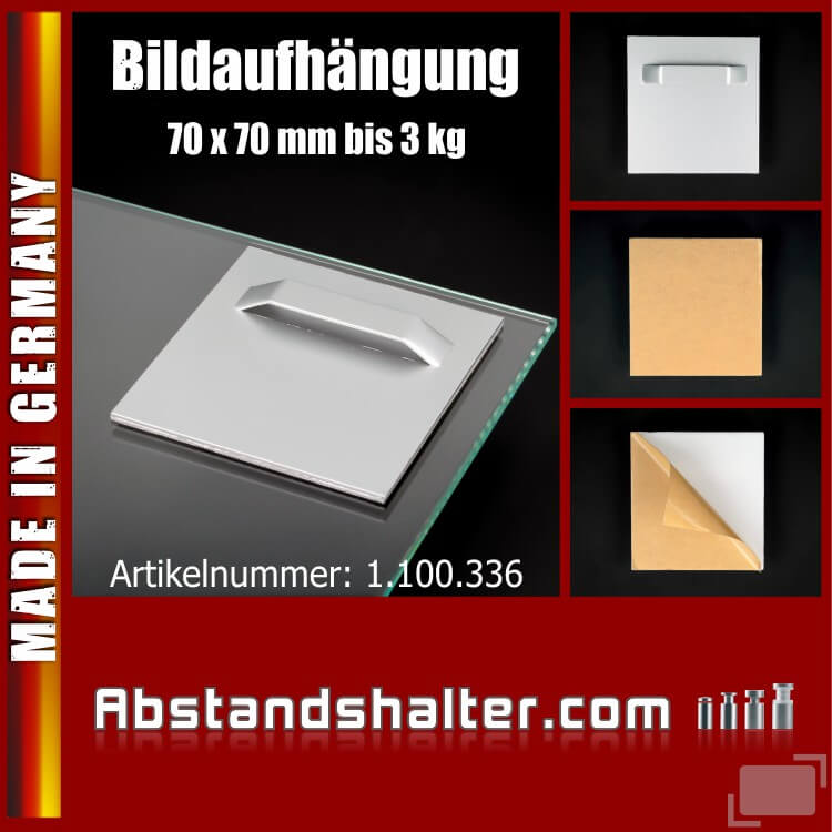 Spiegelaufhängung - Bilderaufhängung - Komplettset für 0,4m² bzw 6Kg -  Schreiber-Glas