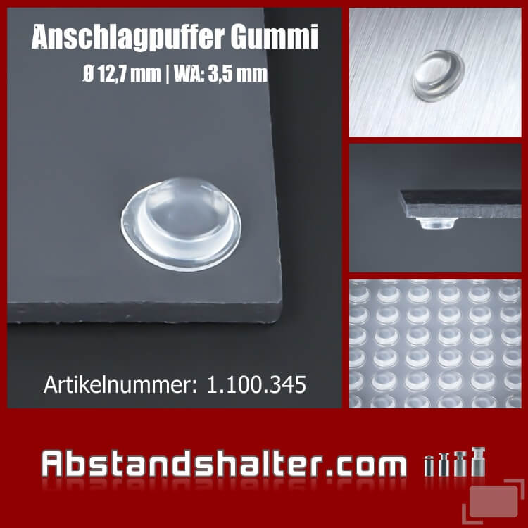 Temprix Elastikpuffer & Anschlagdämpfer selbstklebend, Abstandshalter aus  Gummi