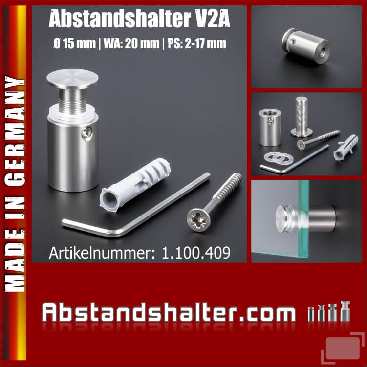 Edelstahl Schildhalter 15 mm x 15 mm günstig kaufen