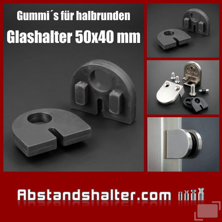 Glashalter Klemmhalter Stahl verzinkt halbrund PS 6-12,76 mmflacher Anschluss 