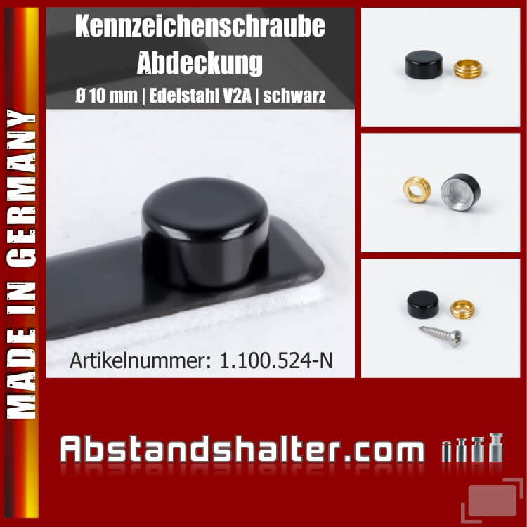 schildEVO Kennzeichenschrauben | M5 x 20 | Komplett-Set | 4 Schrauben +  Muttern + Abdeckkappen | für Kfz & Motorrad Kennzeichen | Kennzeichenhalter