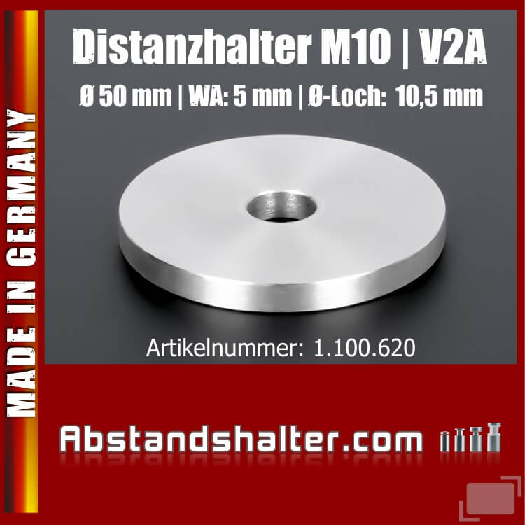 Distanzscheibe M10 aus Edelstahl Ø 50mm jetzt entdecken