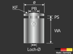 Abstandshalter Messing vernickelt angesch. Ø 15 mm WA: 25 mm PS: 1-11 Abstandshalter Messing vernickelt angesch. Ø 15 mm WA: 25 mm PS: 1-11