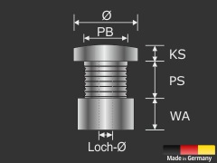 Schilderhalterung Edelstahl V2A Ø 20 mm WA: 20 mm Schilderhalterung Edelstahl V2A Ø 20 mm WA: 20 mm
