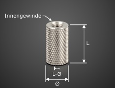 Schraubkappe Messing Rändelung M6 Innengewinde Schraubkappe Messing Rändelung M6 Innengewinde
