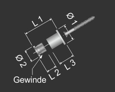 Deckenhülse Seilabhänger Messing vernickelt 10x1mm für Kugelseil