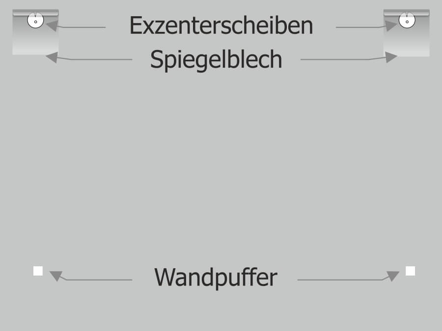 Montage: Spiegelblech Exzenterscheibe Wandpuffer