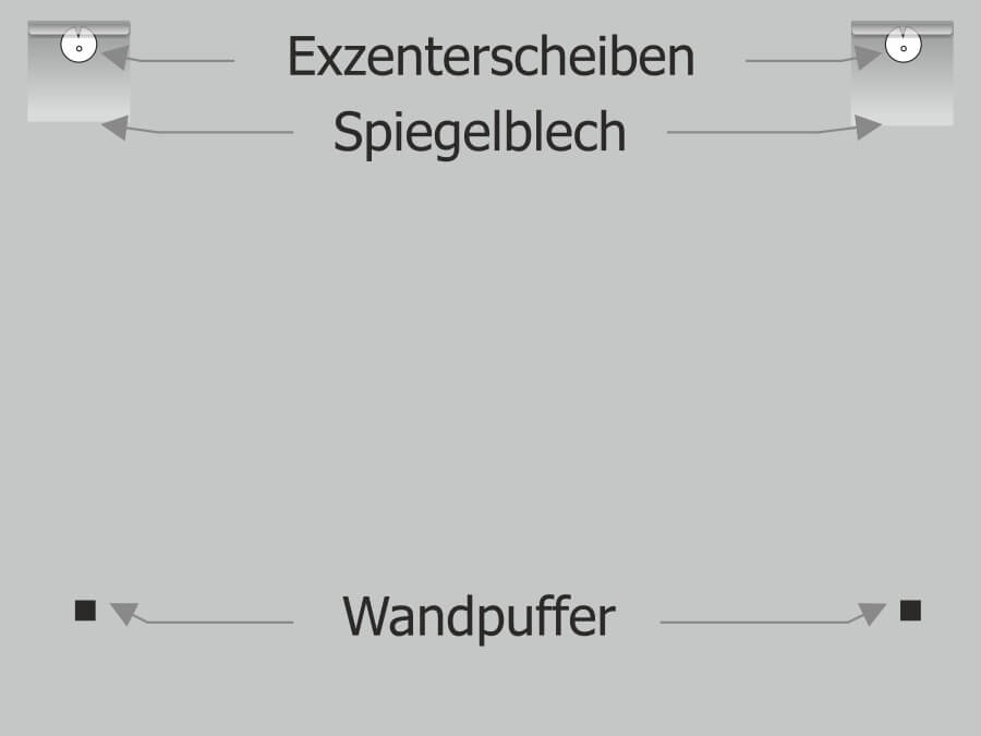 Verdeckte Spiegelhalterung für jede Größe Montageset Spiegelbefestigung