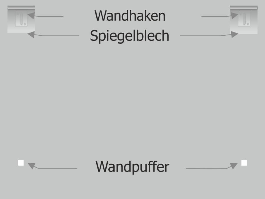 Montage: Klebebefestigung mit Haken Wandpuffer bis 6 kg pro Blech | 100x100 mm