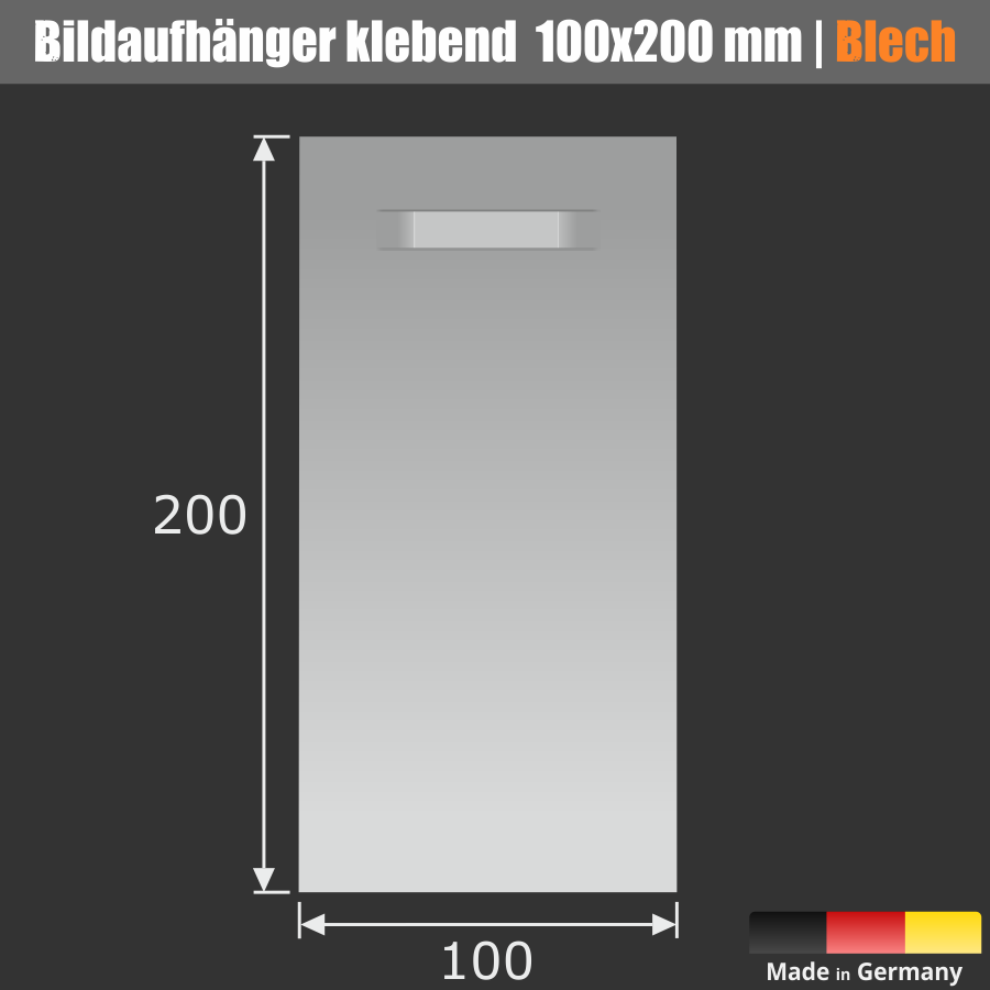 Spiegelbefestigung klebend 200x100mm Skizze1