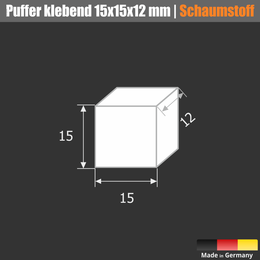 Weißer Wandpuffer selbstklebend Skizze