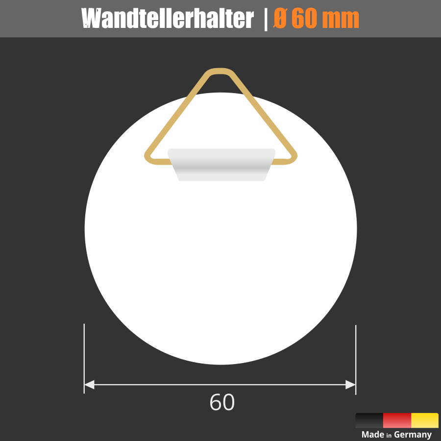 Bildaufhänger Ø60mm selbstklebend Skizze mit Maße
