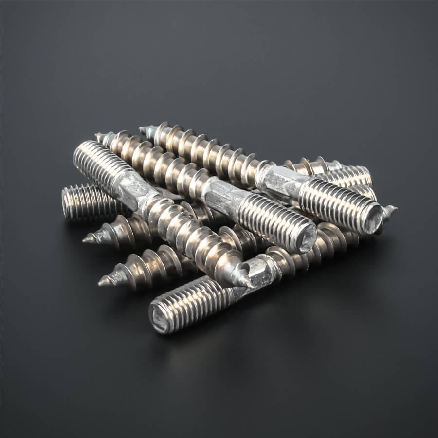 Stockschraube V2A M10 x 80 mm größere Stückzahl auf schwarzem Untergrund