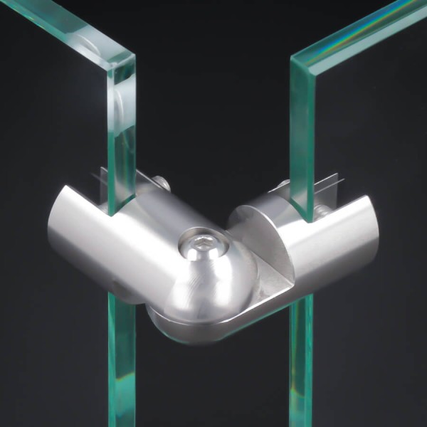 Eckverbinder 90° Edelstahl Spuckschutz Glashalter Platten PS: 2-10 mm