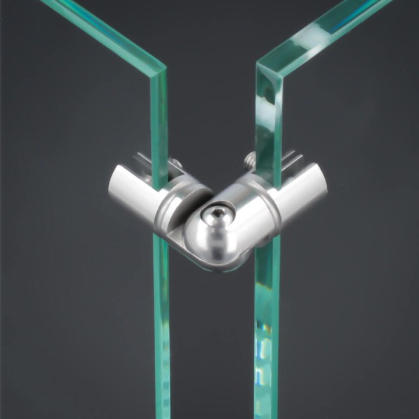 Eckverbinder 90° Edelstahl Spuckschutz Glas-Halter Platten PS: 2-6 mm