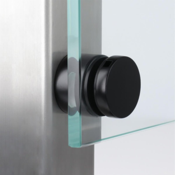 Punkthalter Edelstahl V2A Ø 30 mm schwarz RAL9005 PS:6-16 mm | Pfostenmontage
