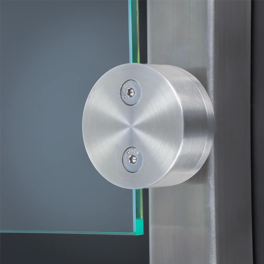 Glashalter Edelstahl Halbrund Rund Klemmhalter Glasklemme Halter Geländer 8-12mm 