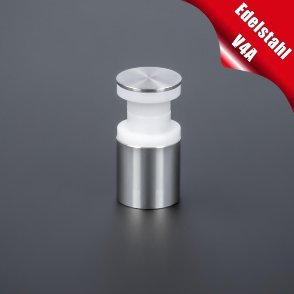 Glashalter zum schrauben V4A Ø 15 mm WA: 15 mm PS: 8 mm o. 2x4 mm