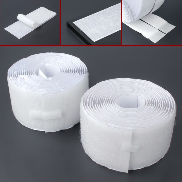 Klettband 50 mm selbstklebend weiß | Flausch Haken oder Set