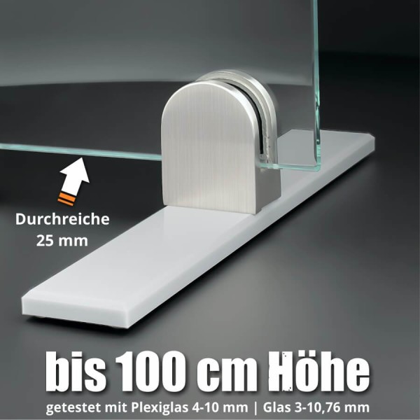 Tischaufsteller Befestigung Fuß Spuckschutz Plexiglas Glas PS: 3-10,76mm