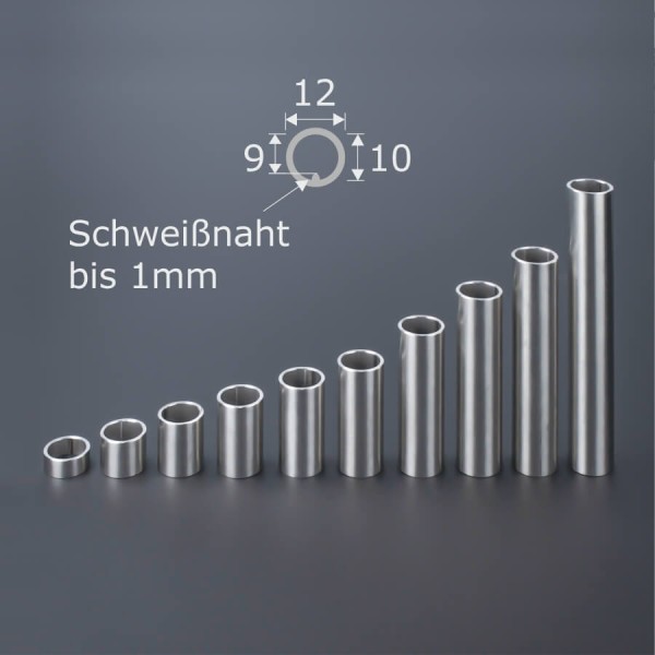 Distanzhülsen Abstandshülsen Edelstahl Ø12 mm Übersicht verschiedene Längen