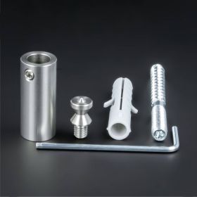 Distanzhalter verdeckte Montage Ø13x30mm Lieferumfang auf dunklem Untergrund