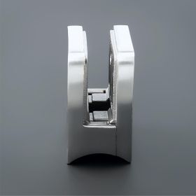 Glashalter Edelstahl V2A für Rundrohr Ø 48,3 stehend auf dunklem Untergrund