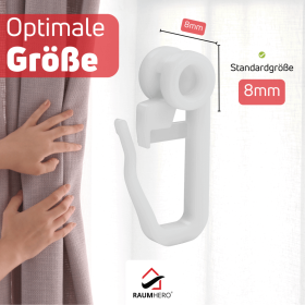 Gardinenröllchen mit Feststeller Abmessungen Röllchen