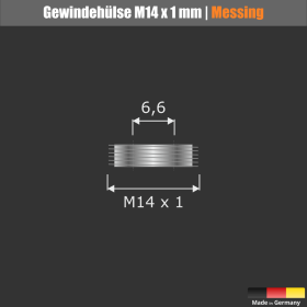 Schildbefestigung Edelstahl V2A Ø 18x15mm Gewindehülse Skizze auf schwarzem Untergrund