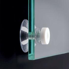 Rändelmutter Ø 15 mm für M4 Gewinde weiß montiert mit Scheibe an dunkler Wand