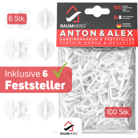 Gardinenröllchen mit Feststeller Verpackungsinhalt