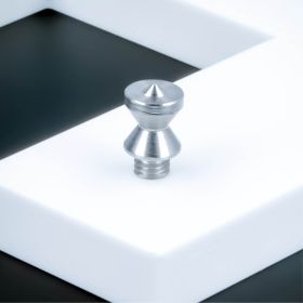 Buchstabenhalterung + Gewinde Edelstahl Ø13x20mm montiert an Acralbuchstabe