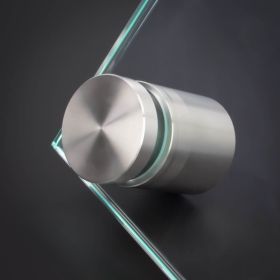 Unterlegscheibe weich PVC klar Ø 39 mm Innen-Ø: 16,5 mm Bundhöhe: 2 mm montiert in einem Anstandshalter mit einer Glasscheibe auf im Klemmbereich auf dunklem Untergrund