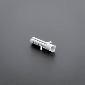 200 x Dübel S 5 Nylon liegend Rückseite auf dunklem Untergrund