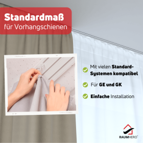 Gardinengleiter mit Feststeller Beispiel