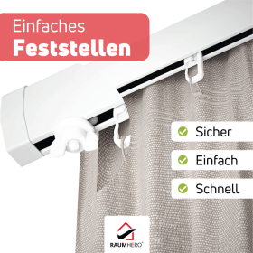 Feststeller für Gardinenschiene Beispiel Schiene