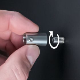 Schilderhalter Edelstahl Ø13x20mm Logobefestigung Montage Distanzhülse auf Stockschraube