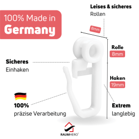 Gardinenröllchen mit Feststeller Produkteigenschaften Röllchen